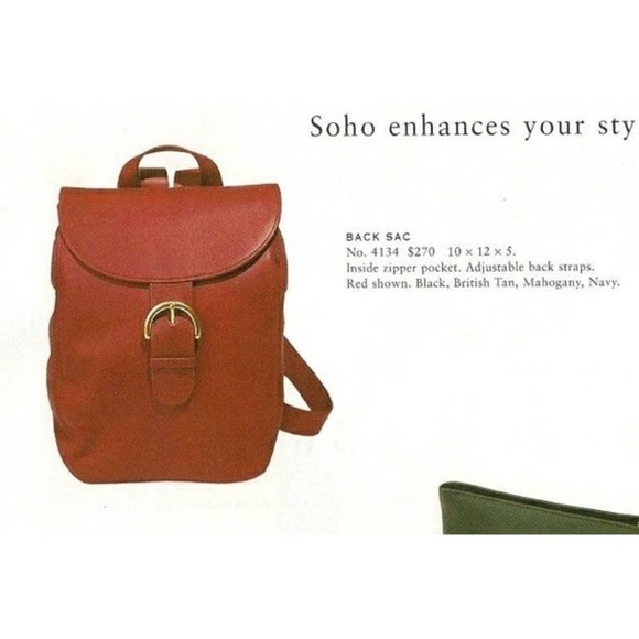 Vintage Coach Soho Bantam Back Sac Small Backpack Soho Series 4134 Red Leather - Picture 2 of 12